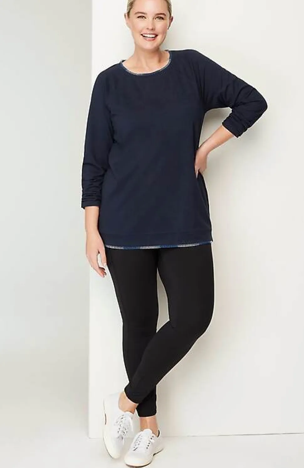 Fit Ombre-Stitched Tunic Sweatshirt | Jjill