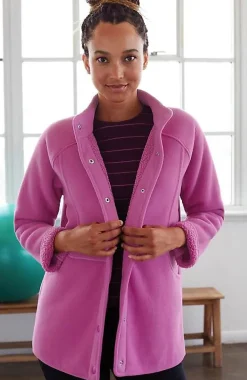 Fit Sherpa Fleece Snap-Front Jacket | Jjill