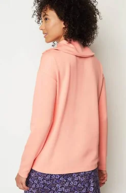 Fit Sleek Double-Knit Snap-Front Pullover | Jjill