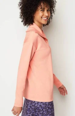 Fit Sleek Double-Knit Snap-Front Pullover | Jjill