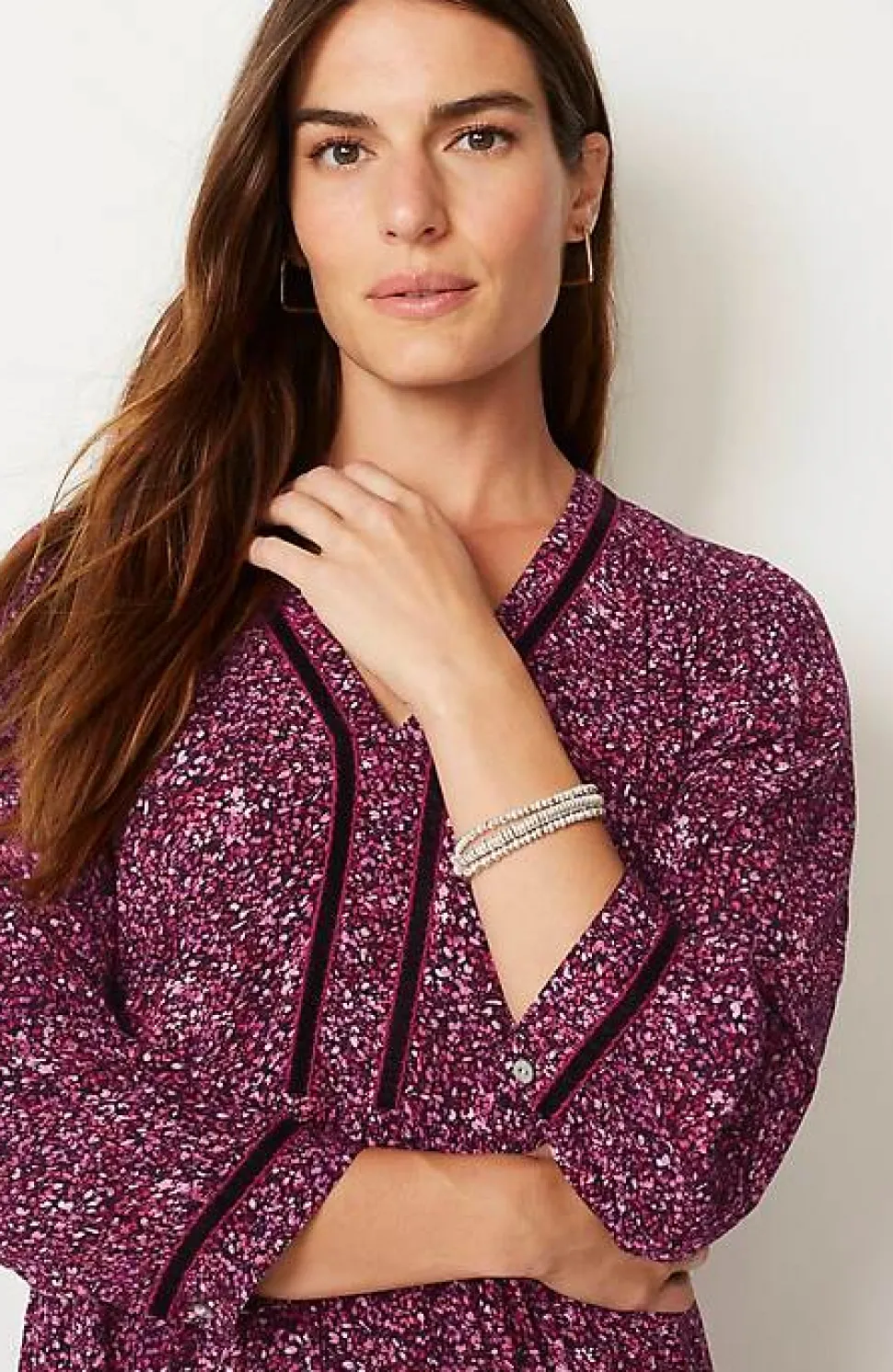 Floral-Printed Flounced-Hem Dress | Jjill