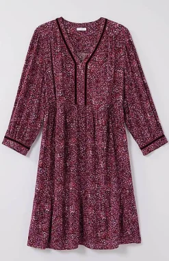 Floral-Printed Flounced-Hem Dress | Jjill