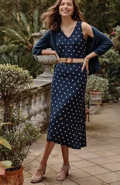 Flounced-Hem Midi Dress | Jjill