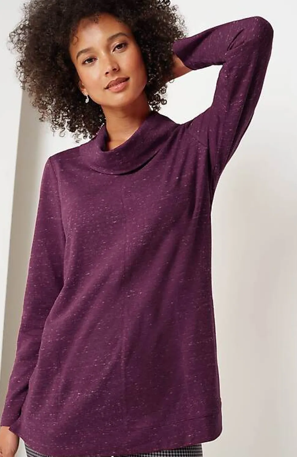 French Terry Cowl-Neck Tunic | Jjill