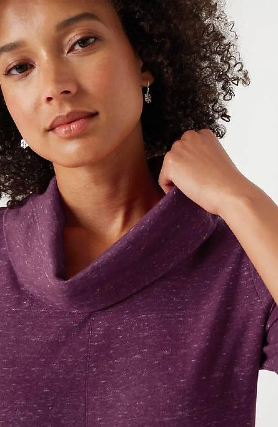 French Terry Cowl-Neck Tunic | Jjill