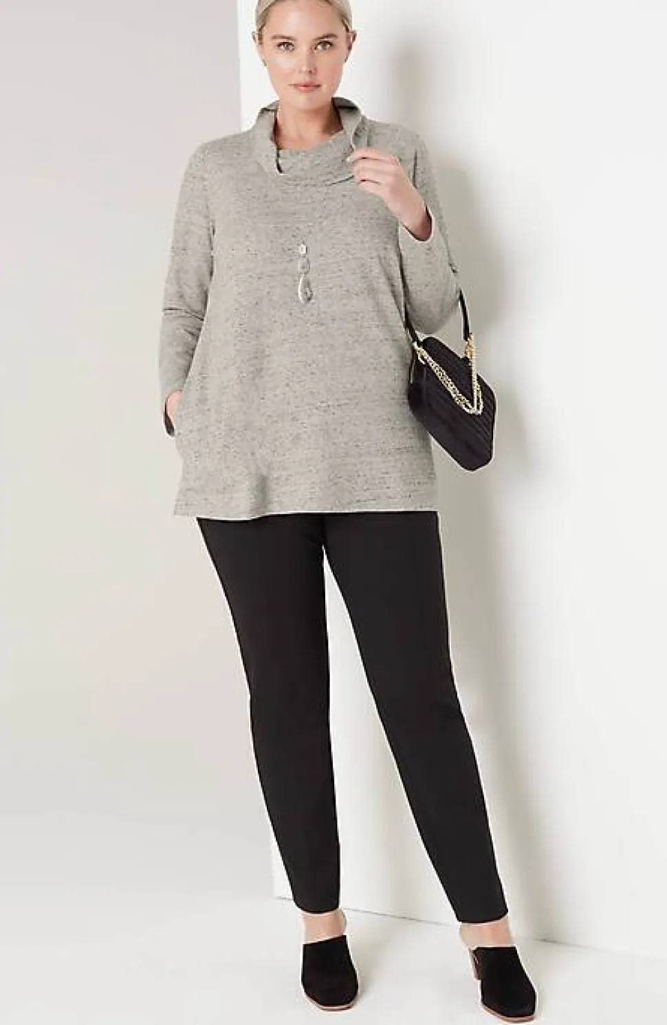 French Terry Cowl-Neck Tunic | Jjill