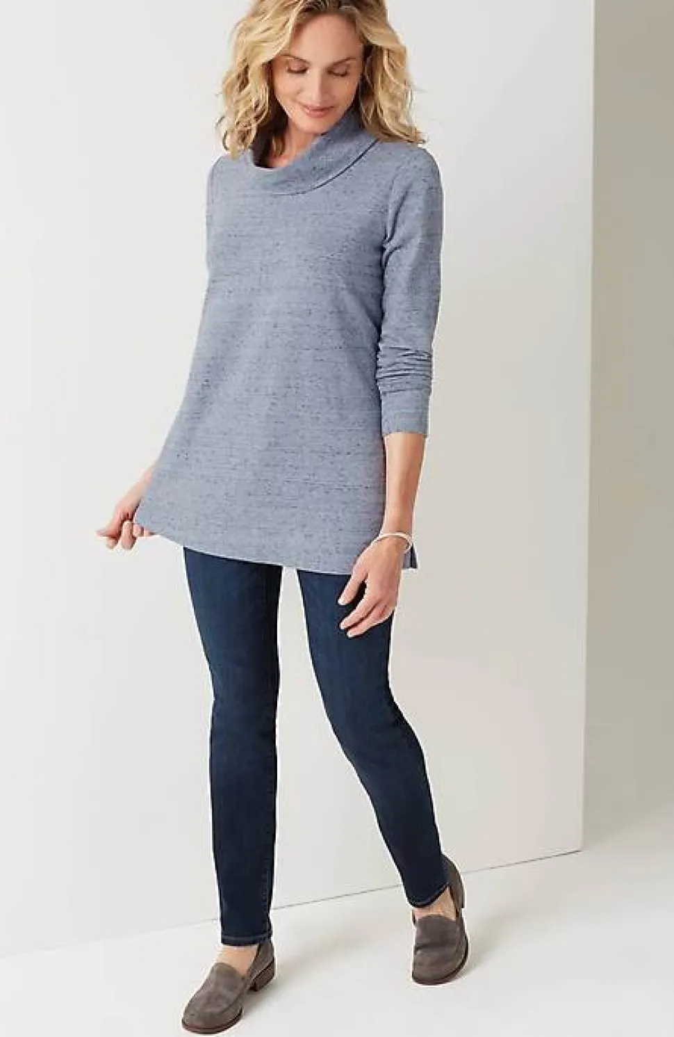 French Terry Cowl-Neck Tunic | Jjill