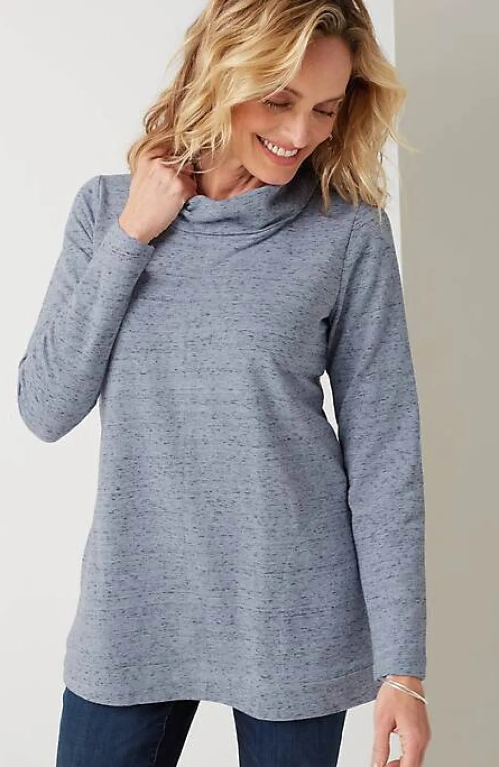 French Terry Cowl-Neck Tunic | Jjill
