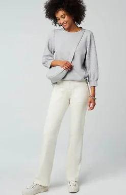 French Terry Textured-Sleeve Top | Jjill