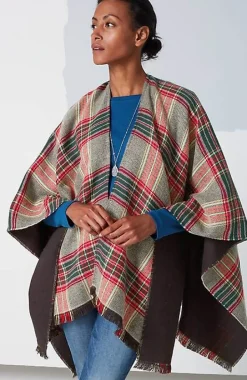 Fringe-Trimmed Plaid Ruana | Jjill
