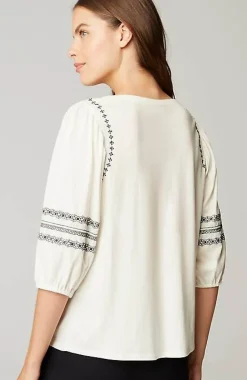 Geometrically Embroidered Top | Jjill