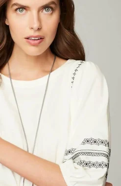Geometrically Embroidered Top | Jjill