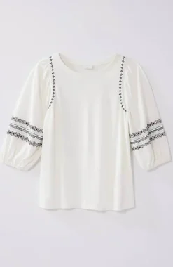 Geometrically Embroidered Top | Jjill