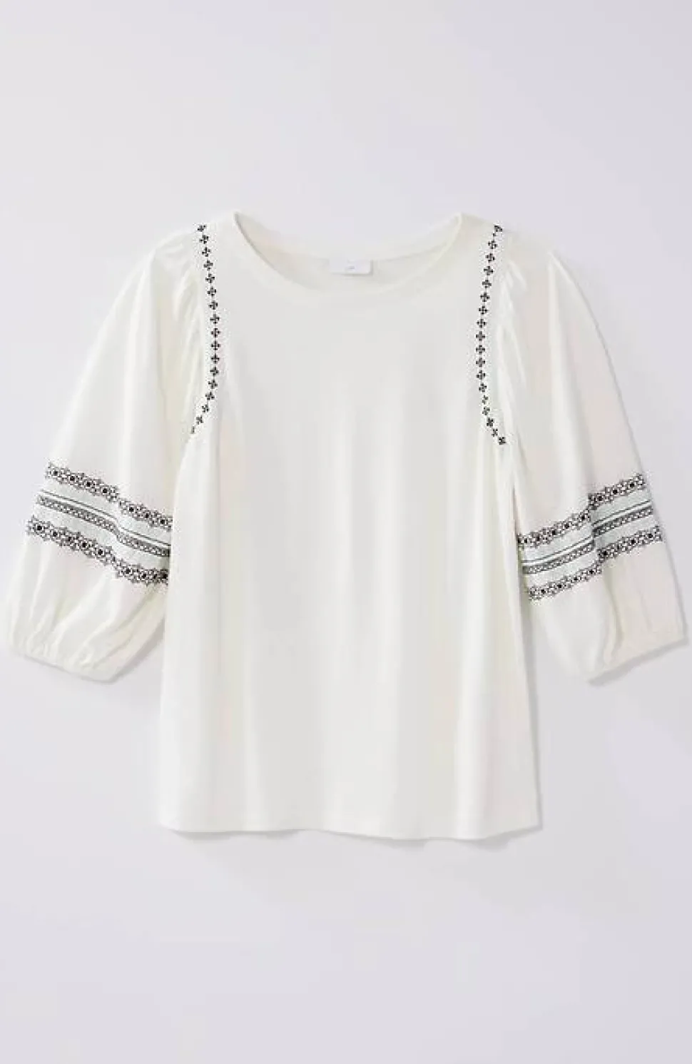 Geometrically Embroidered Top | Jjill