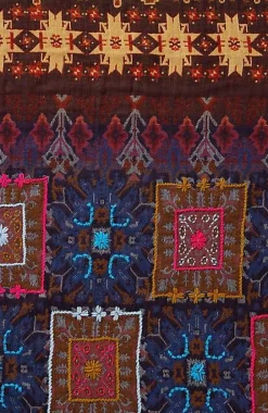 Hand-Stitched Diamond Medallions Jacquard Scarf | Jjill