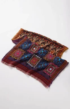 Hand-Stitched Diamond Medallions Jacquard Scarf | Jjill