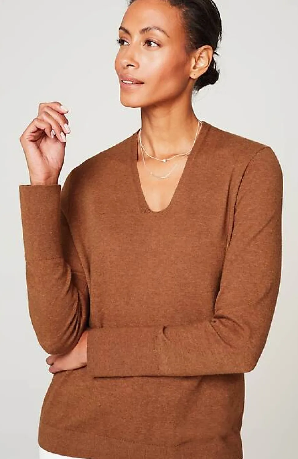 High Ribbed-Sleeves Sweater | Jjill