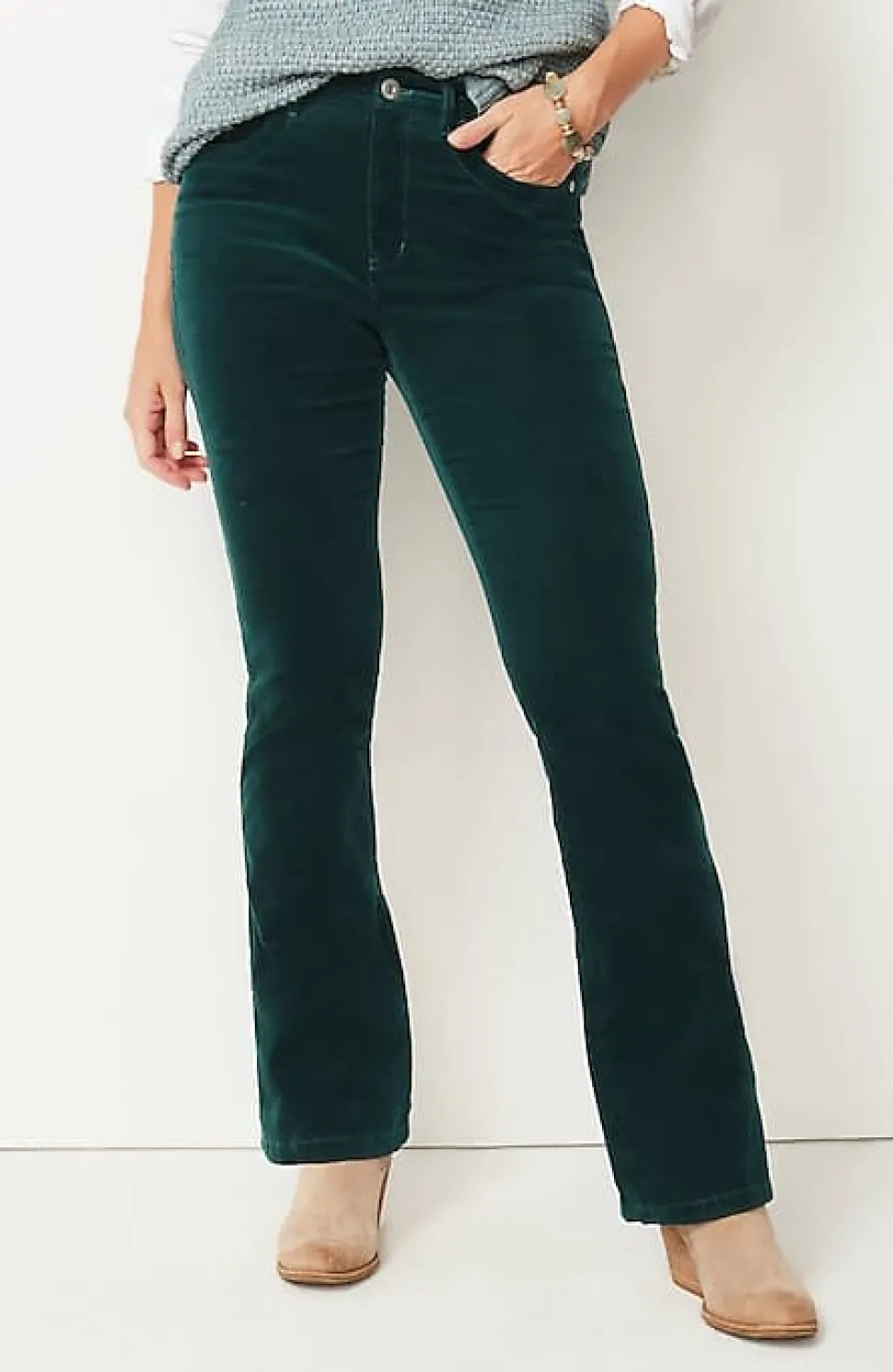 High-Rise Corduroy Boot-Cut Jeans | Jjill