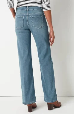 High-Rise Creased-Front Full-Leg Jeans | Jjill