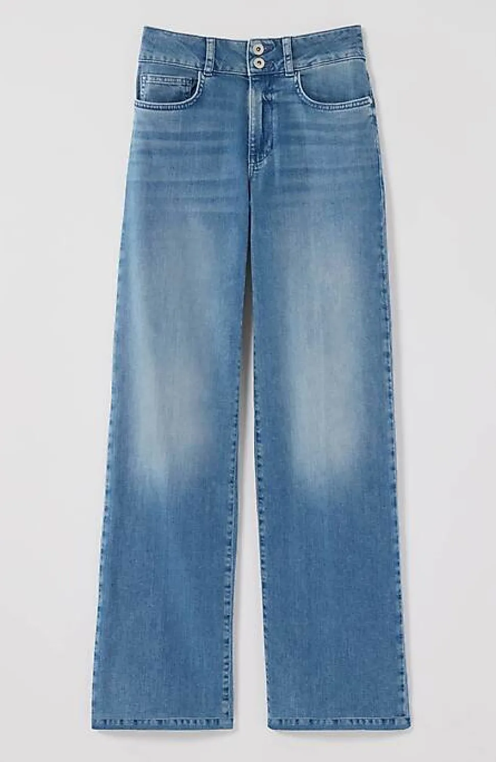 High-Rise Creased-Front Full-Leg Jeans | Jjill