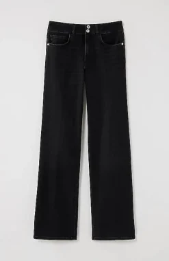 High-Rise Creased-Front Full-Leg Jeans | Jjill
