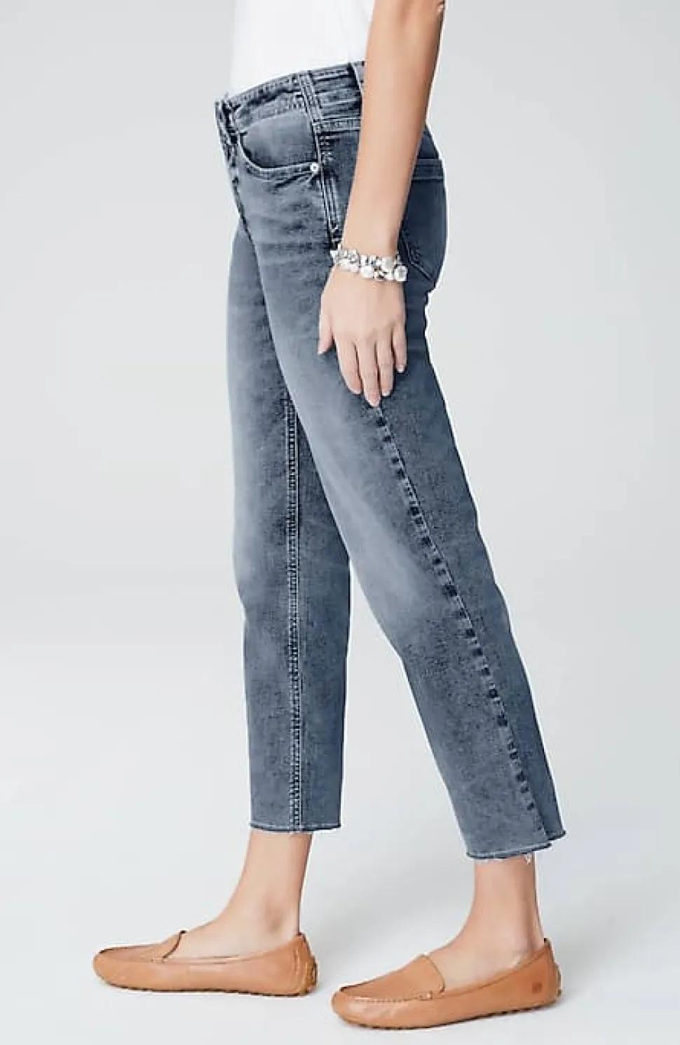 High-Rise Fringe-Hem Crops | Jjill