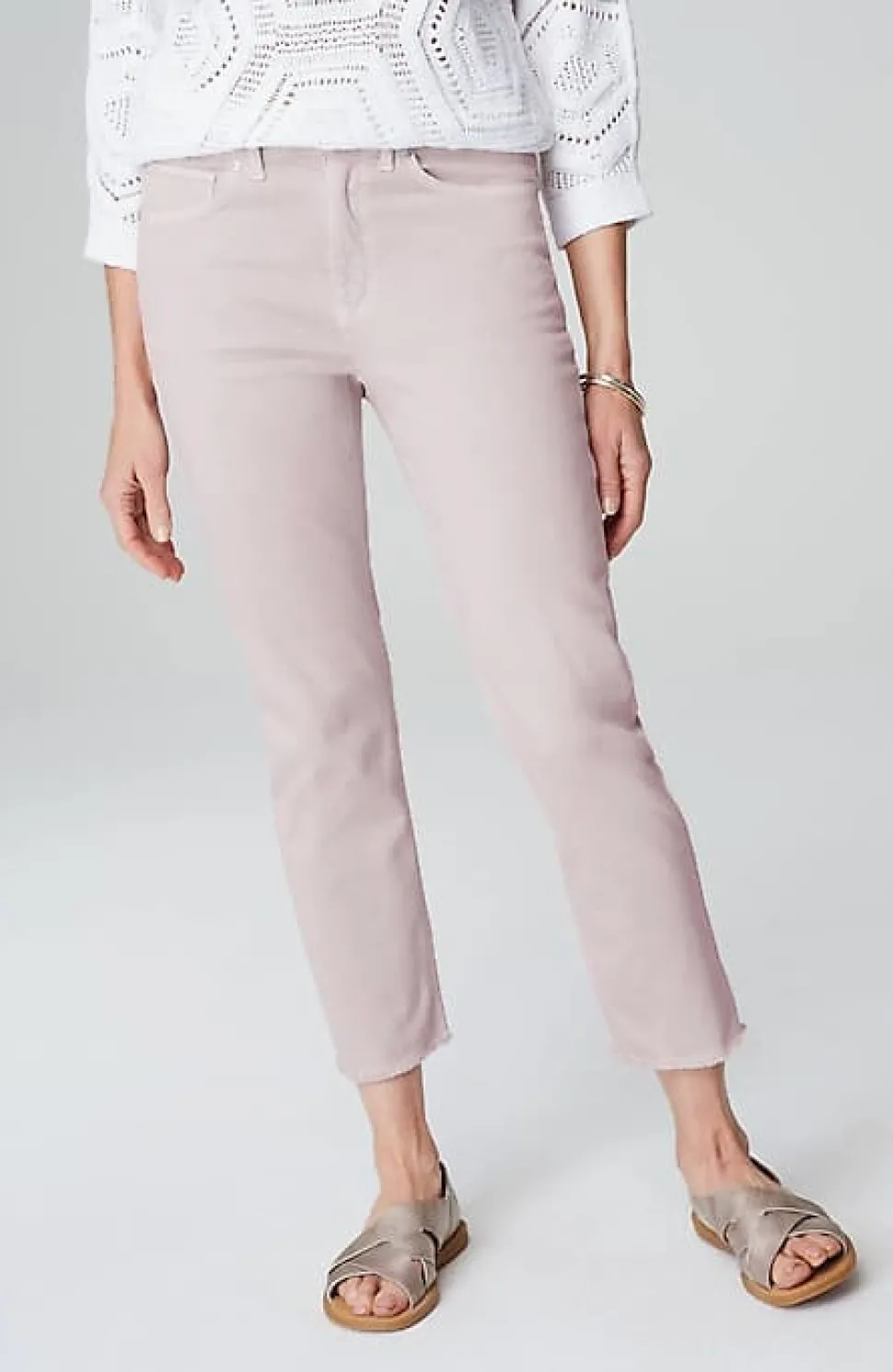 High-Rise Fringe-Hem Crops | Jjill