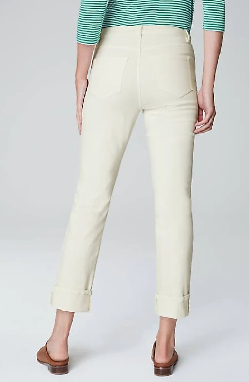 High-Rise Straight-Leg Cuffed Jeans | Jjill