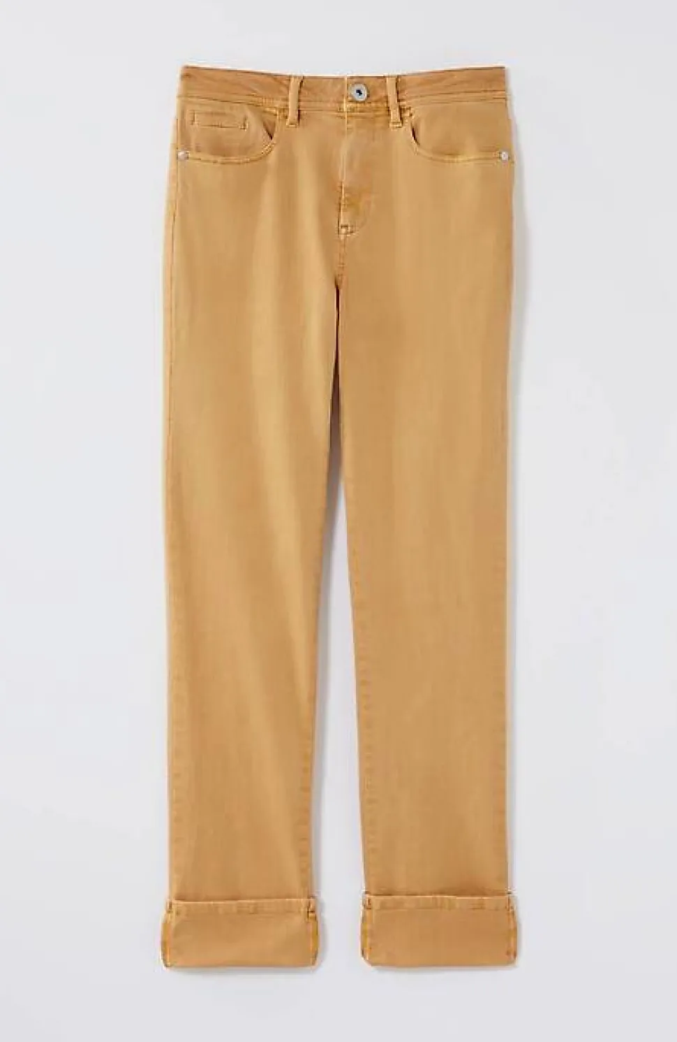 High-Rise Straight-Leg Cuffed Jeans | Jjill