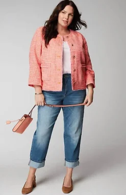 High-Rise Straight-Leg Cuffed Jeans | Jjill