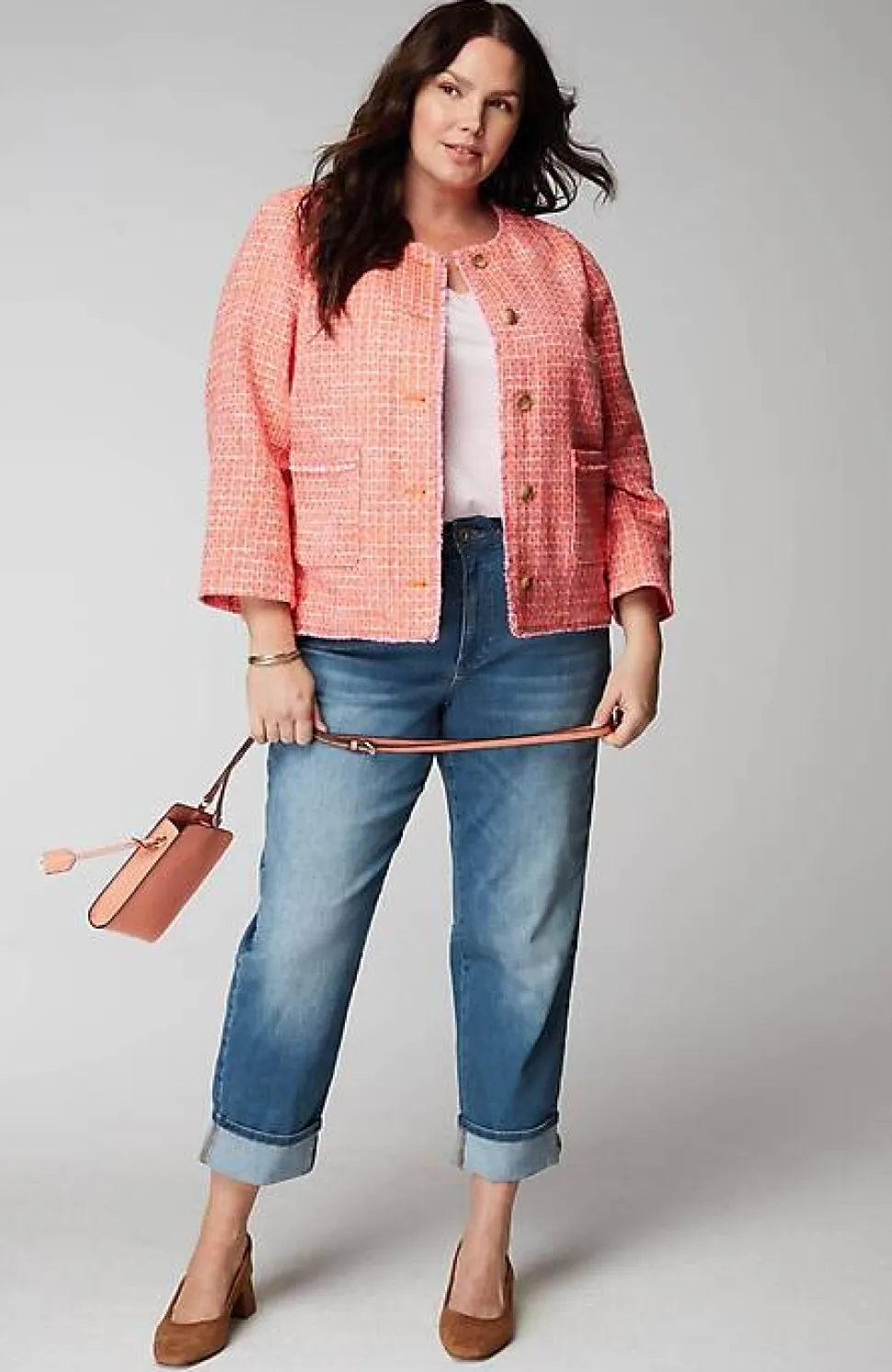 High-Rise Straight-Leg Cuffed Jeans | Jjill