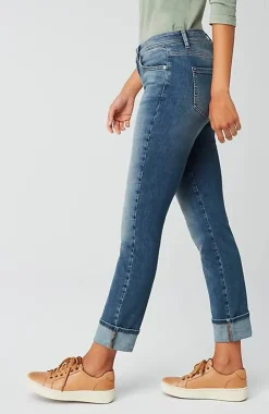 High-Rise Straight-Leg Cuffed Jeans | Jjill
