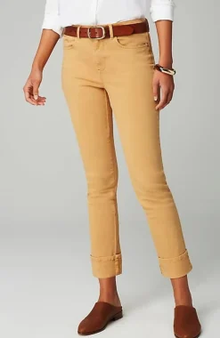 High-Rise Straight-Leg Cuffed Jeans | Jjill