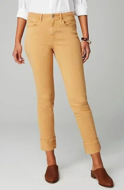 High-Rise Straight-Leg Cuffed Jeans | Jjill
