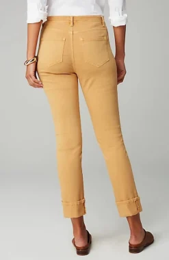 High-Rise Straight-Leg Cuffed Jeans | Jjill