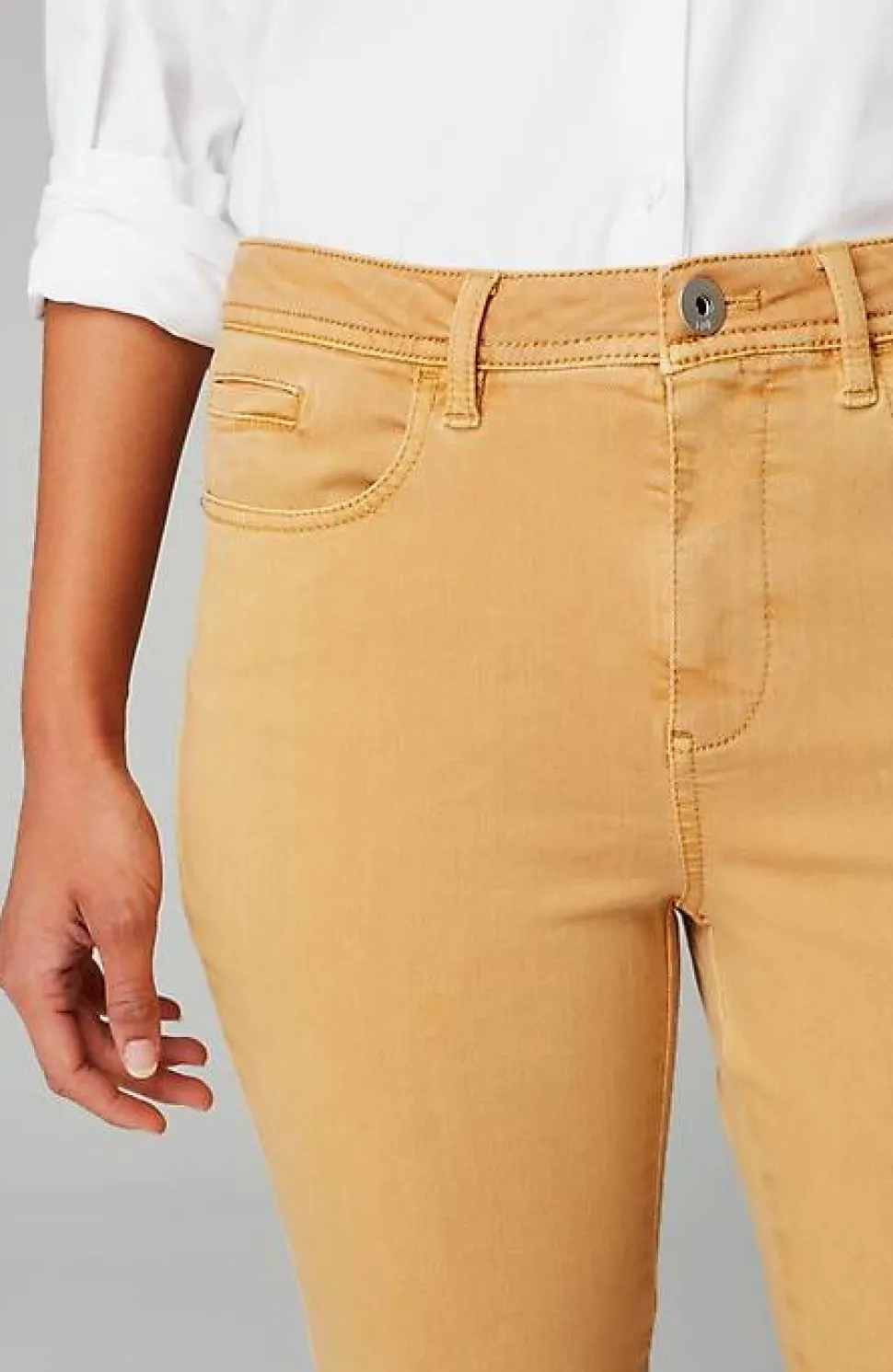 High-Rise Straight-Leg Cuffed Jeans | Jjill