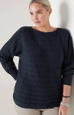 Horizontal-Cabled Sweater | Jjill