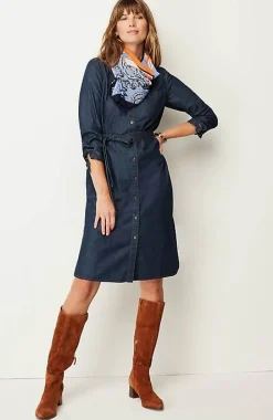 Indigo Belted Shirtdress | Jjill