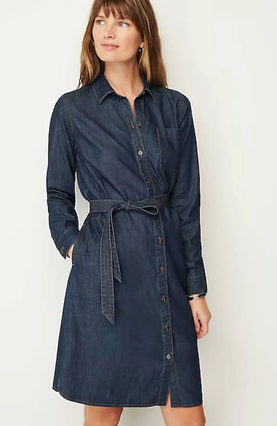 Indigo Belted Shirtdress | Jjill