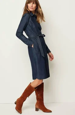 Indigo Belted Shirtdress | Jjill