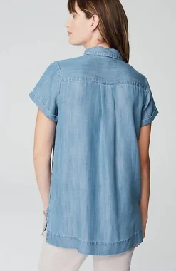 Indigo Button-Front A-Line Tunic | Jjill