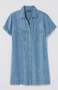 Indigo Button-Front A-Line Tunic | Jjill