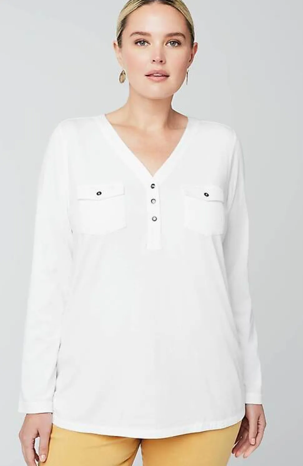 Knit Patch-Pocket Camp Shirt | Jjill
