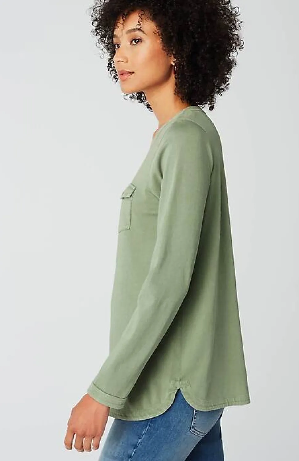 Knit Patch-Pocket Camp Shirt | Jjill