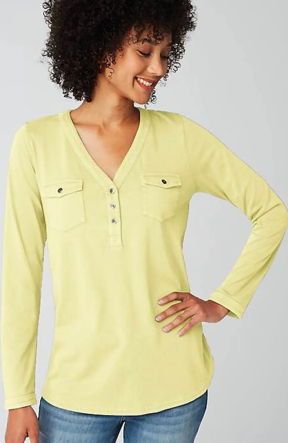 Knit Patch-Pocket Camp Shirt | Jjill