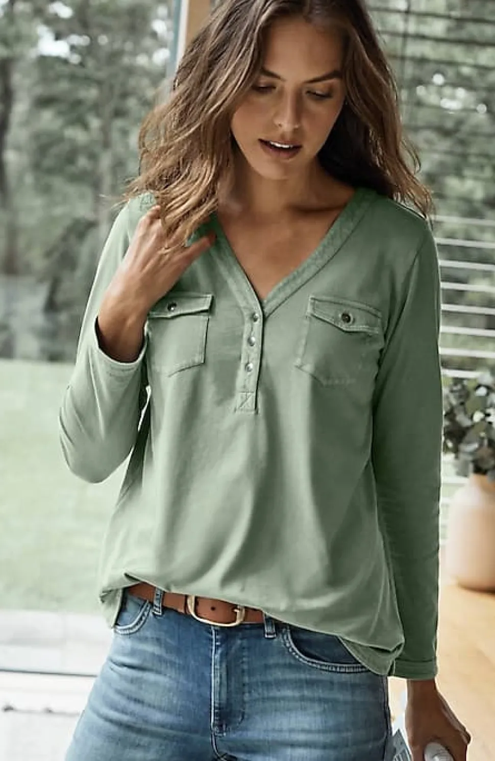 Knit Patch-Pocket Camp Shirt | Jjill