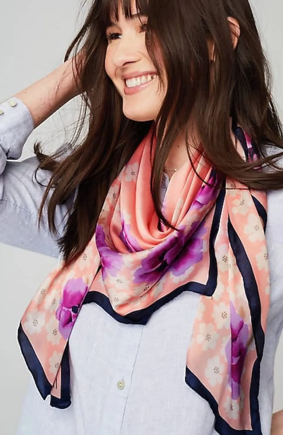 Layered Floral Square Scarf | Jjill