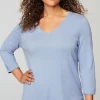 Lightweight Tweed V-Neck Sweater | Jjill