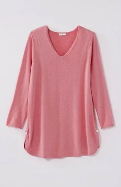 Lightweight Tweed V-Neck Sweater | Jjill