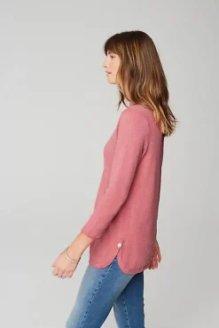 Lightweight Tweed V-Neck Sweater | Jjill